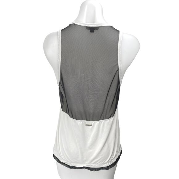 Alala White Black Mesh Sheer Back Sleeveless Workout Athletic Tank Top Size M - Picture 2 of 4
